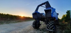 Robot viticole lever de soleil